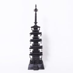 Pair of Antique Japanese Iron Pagodas