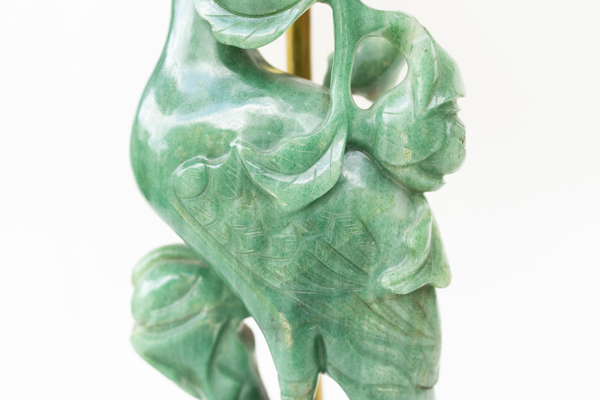 Paire de lampes chinoises avec Phoenix en aventurine sculptée, épis de faîtage en jade et cloisonné. en vente 10