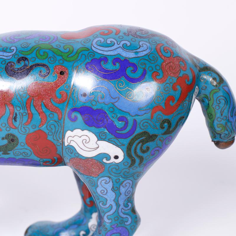 Pair of Chinese Cloisonné Cats For Sale 4