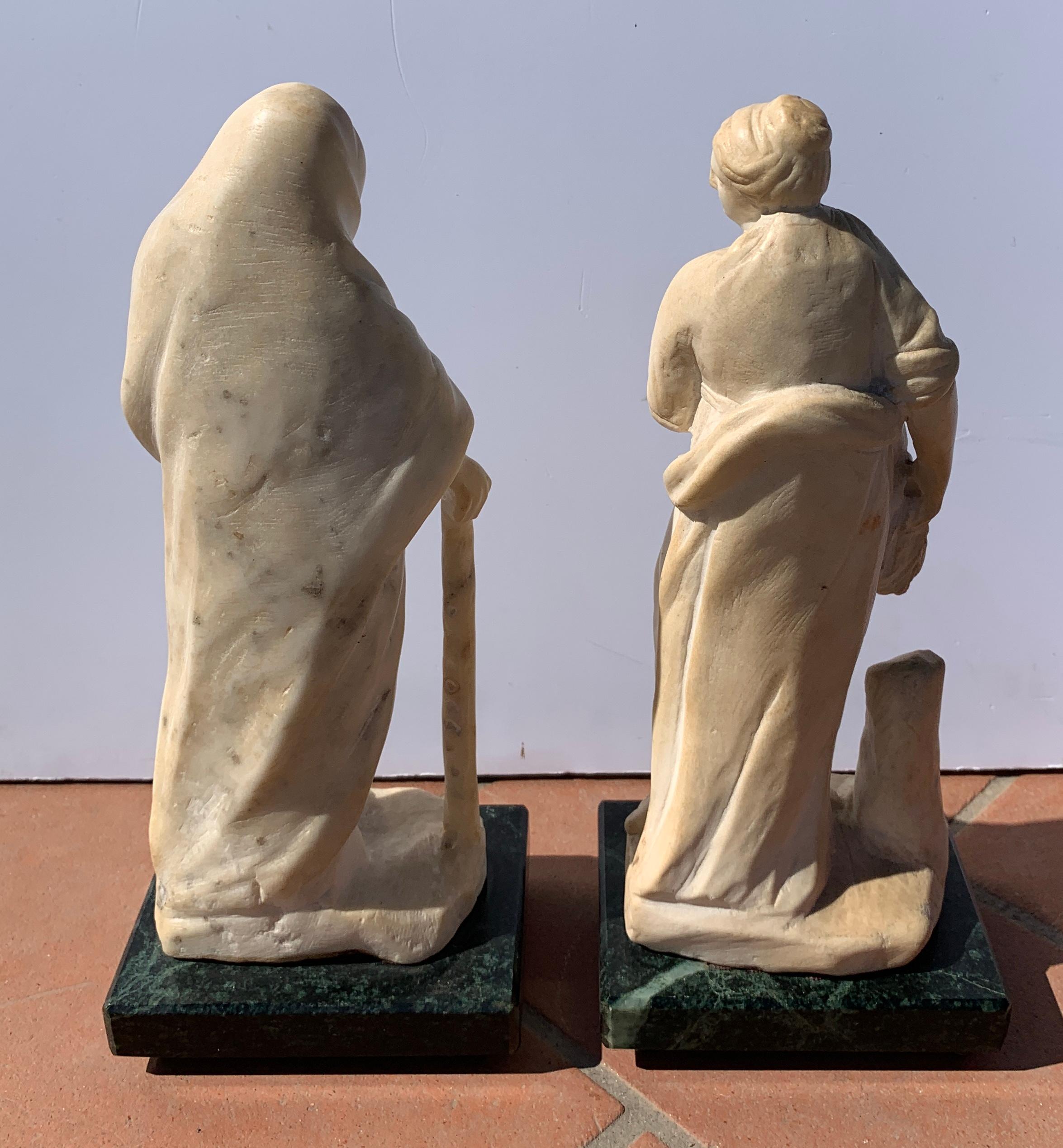 Paar Barock-Marmorskulpturen des frühen 16. Jahrhunderts - Allegorische Sommer-Winter im Angebot 15
