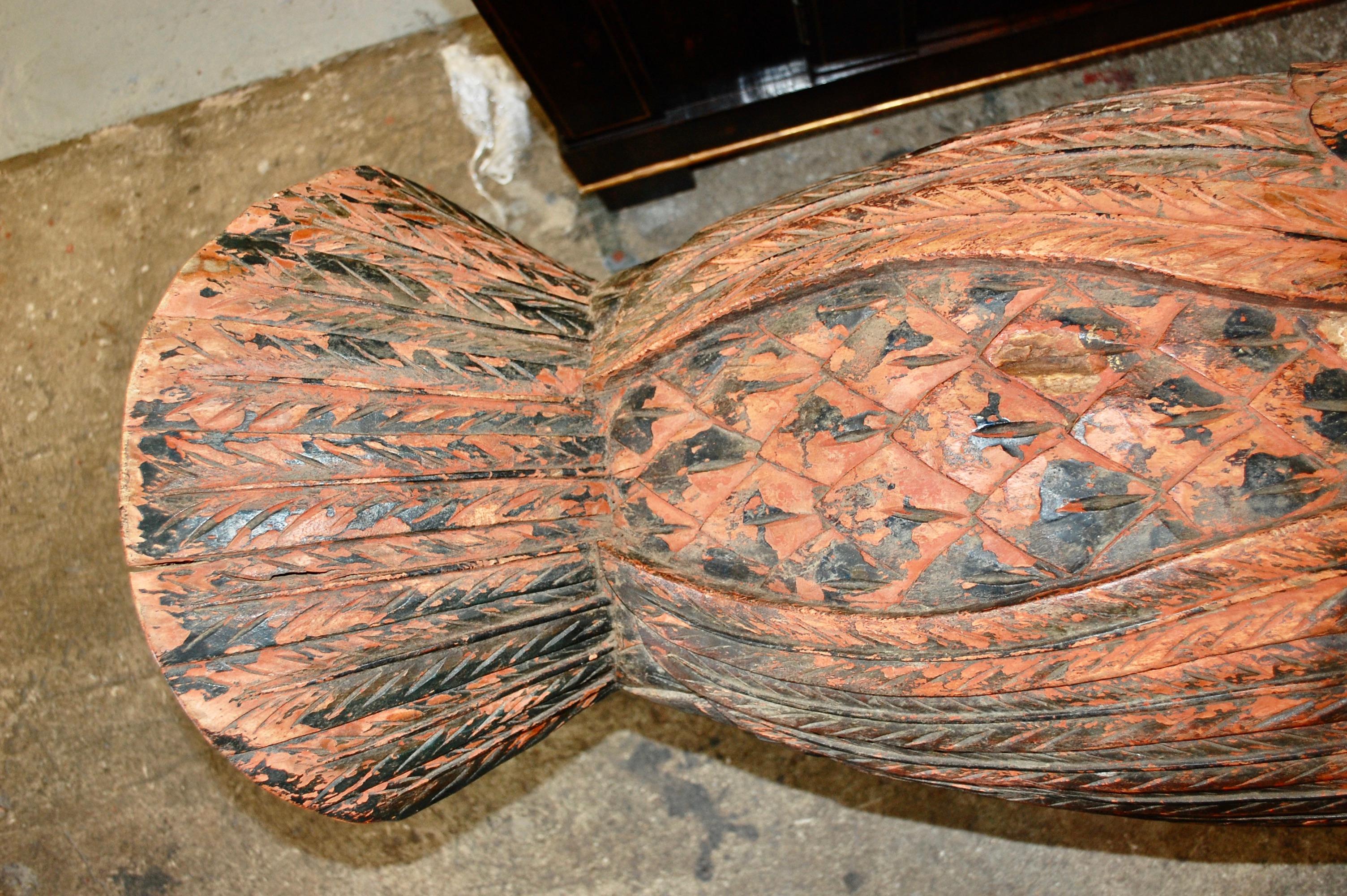  Antique Chinese Hand Carved Polychrome Wood Geese  For Sale 3