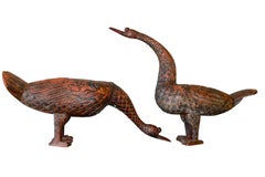  Large Wood Geese Sculptures