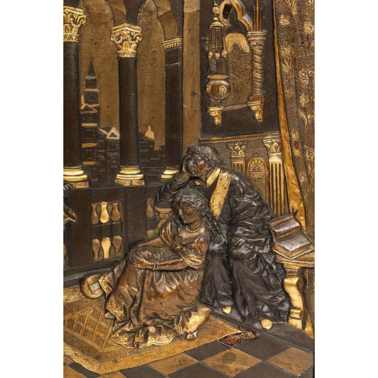 Pair of Gilt and Patinated Bronze Relief Plaques Depicting Shakespeare, Othello 5
