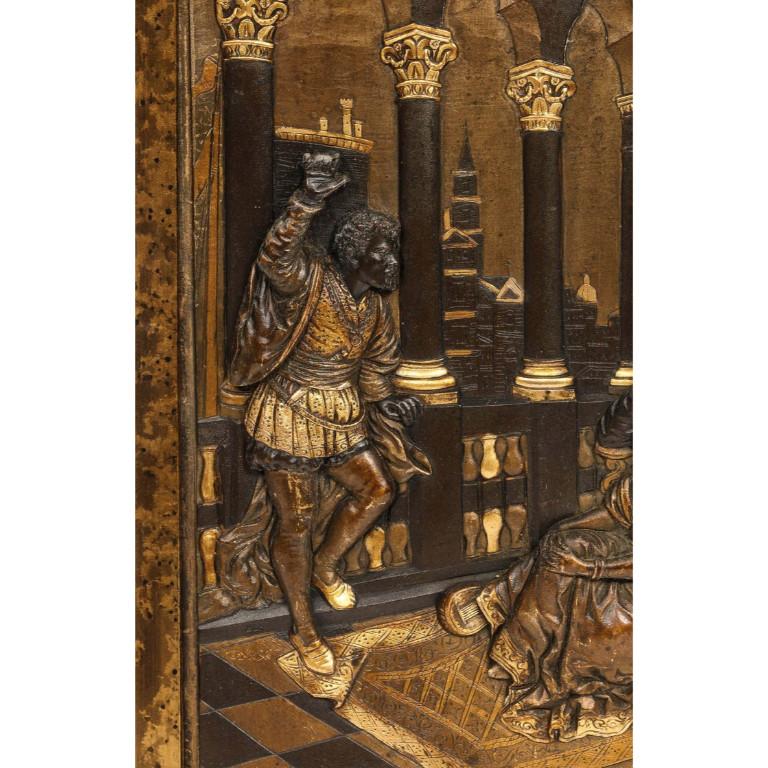 Pair of Gilt and Patinated Bronze Relief Plaques Depicting Shakespeare, Othello 6