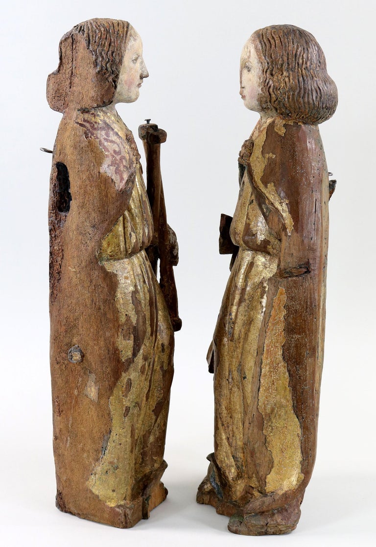 Unknown - Pair of gilt and polychrome wood angels circa 1500 For Sale ...