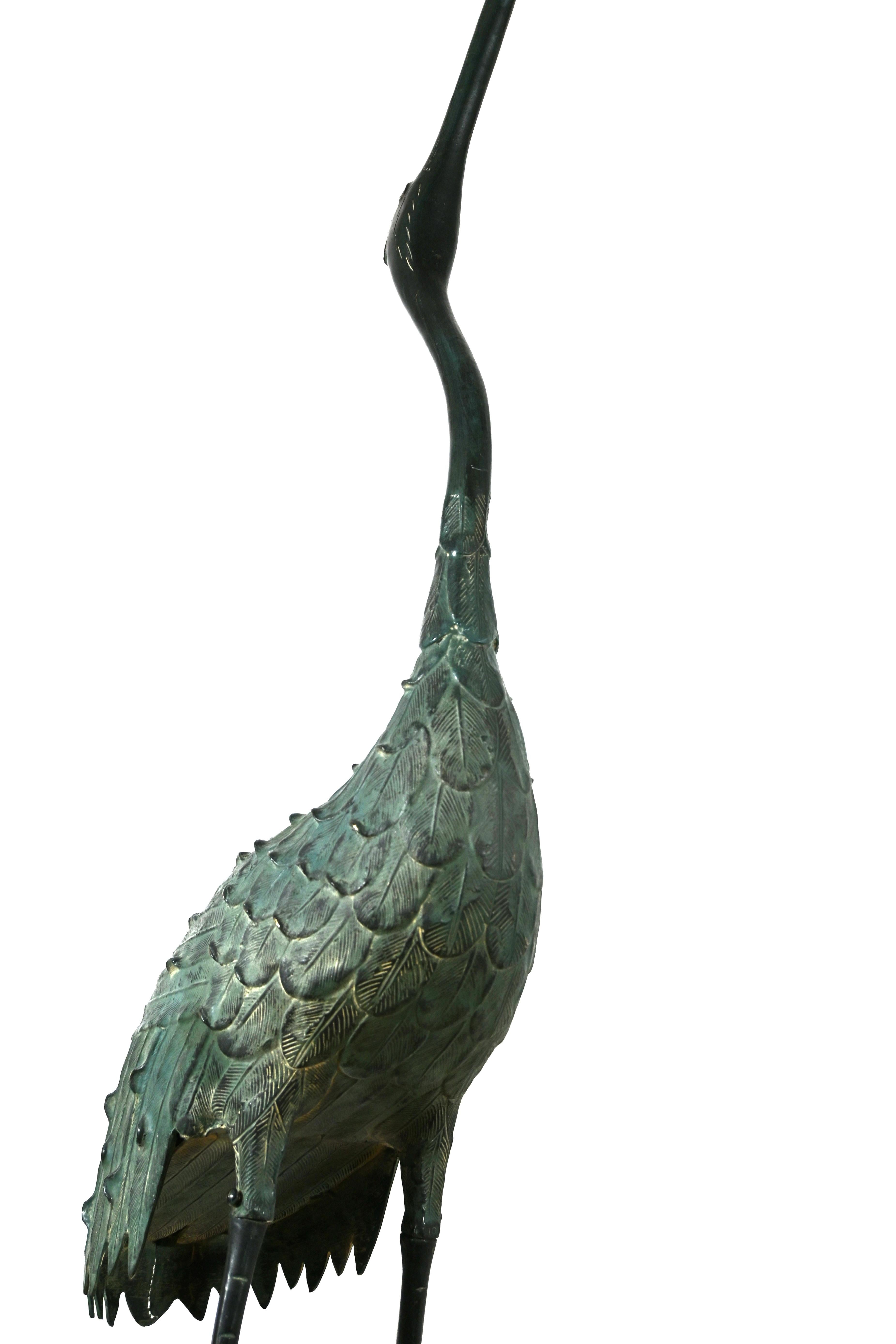 Pareja de garzas en bronce cincelado con pátina verde, S. XX (1960) - Sculpture Naturalista de Unknown