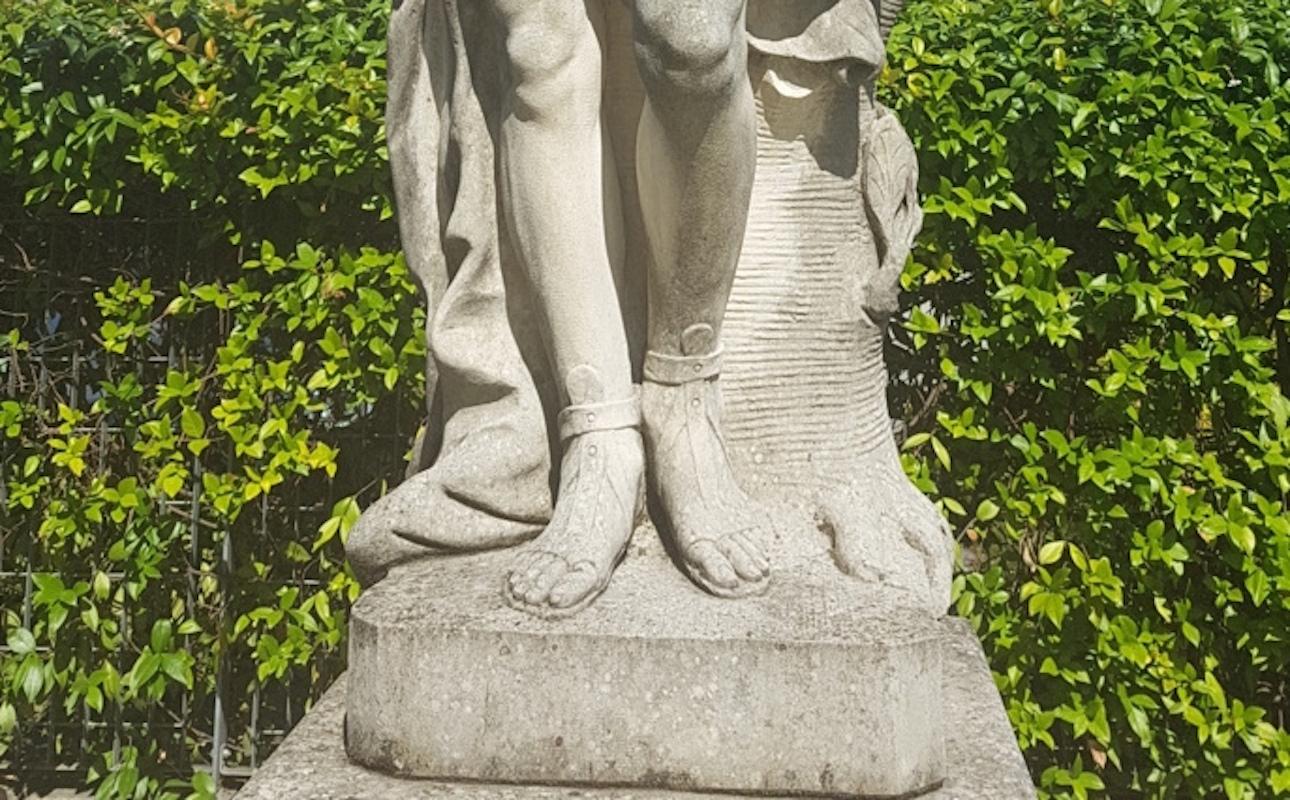 Pair of Italian Limestone Garden Sculptures of Apollo and Roman Goddness   2