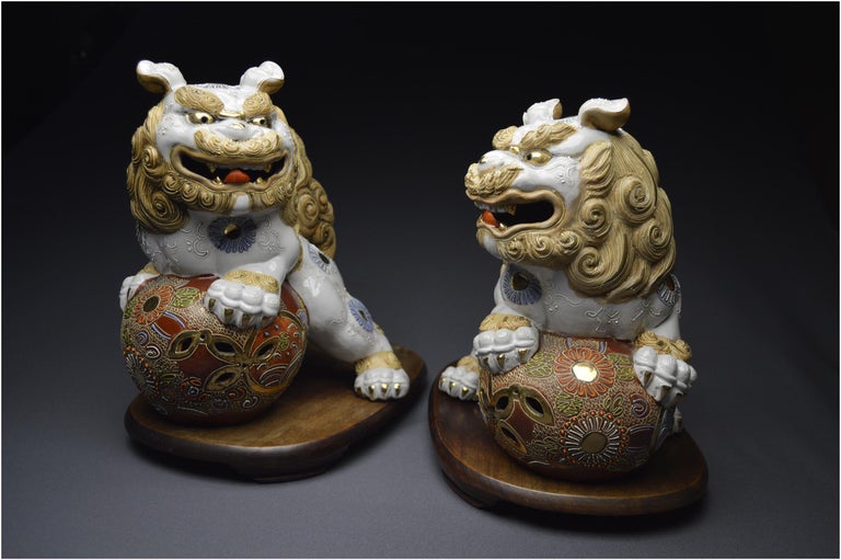 Unknown Pair of Japanese Buddhist, Meiji Period FooDogs from the
