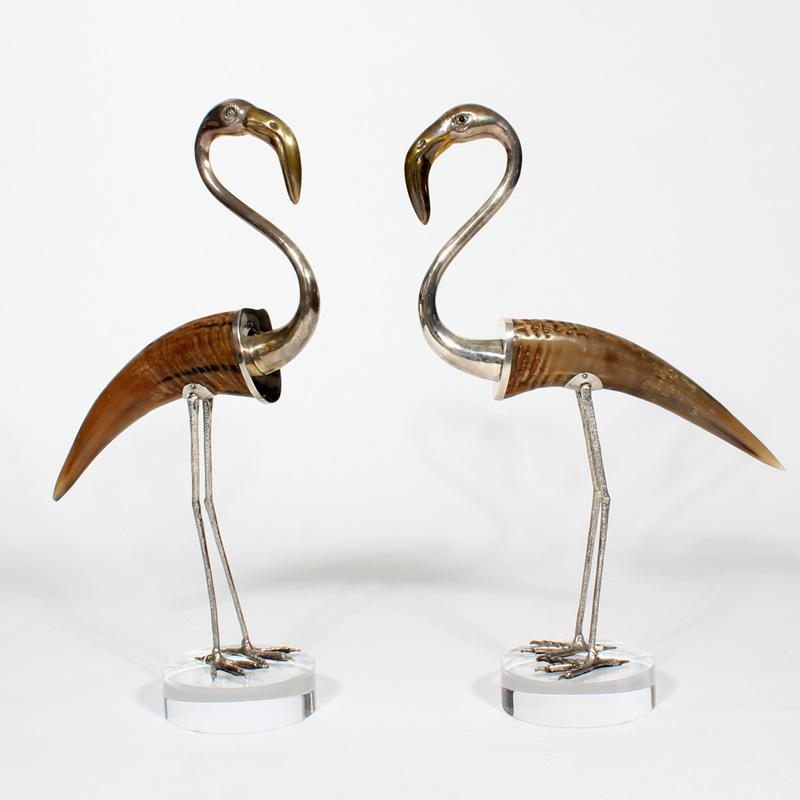 Pair of Large and Striking Binazzi Flamingos - Sculpture by Unknown