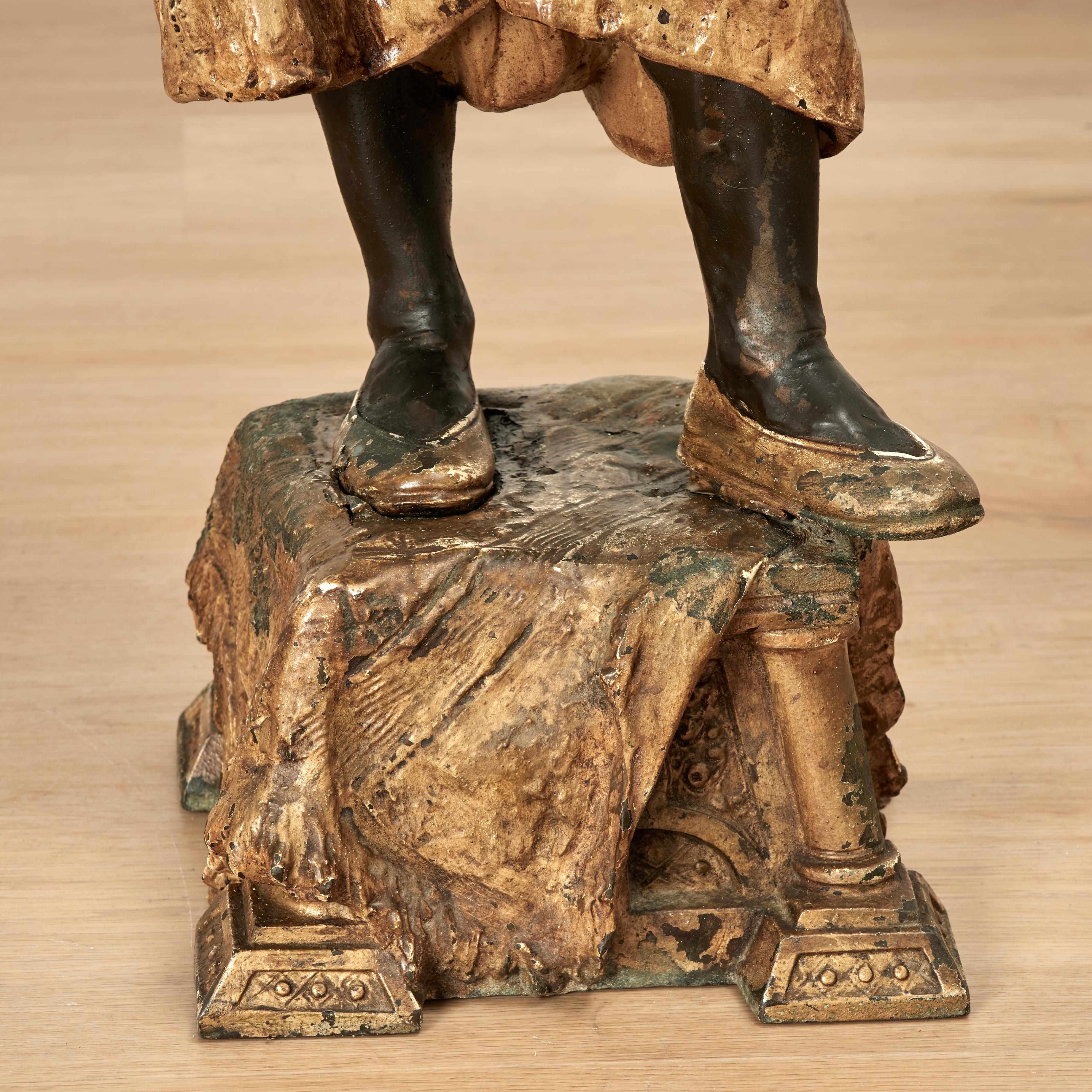 Pair of Large Antique Orientalist Bronze Figural Sculptures or Statues For Sale 10