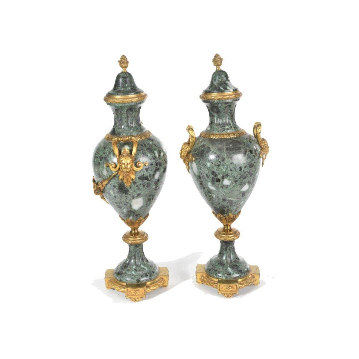 Unknown Figurative Sculpture - Pair Of Louis XVI Style Cassolettes