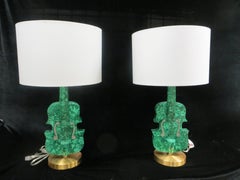 Pair of Malachite Lamp
