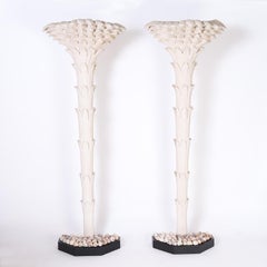 Pair of Mid-Century Palm Tree Decorative Sculptures