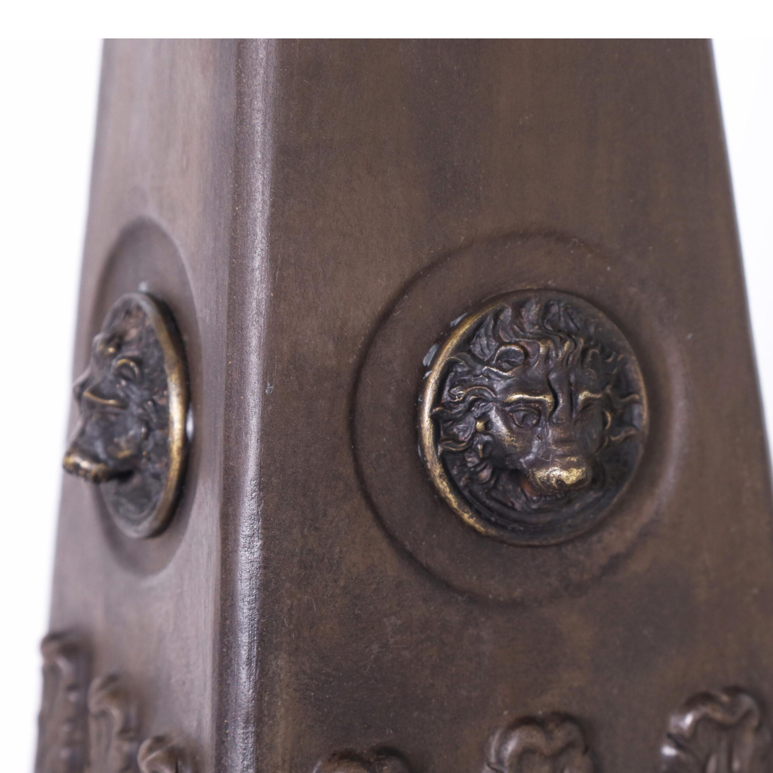 Pair of Neoclassic Earthenware Elephants with Obelisks For Sale 3