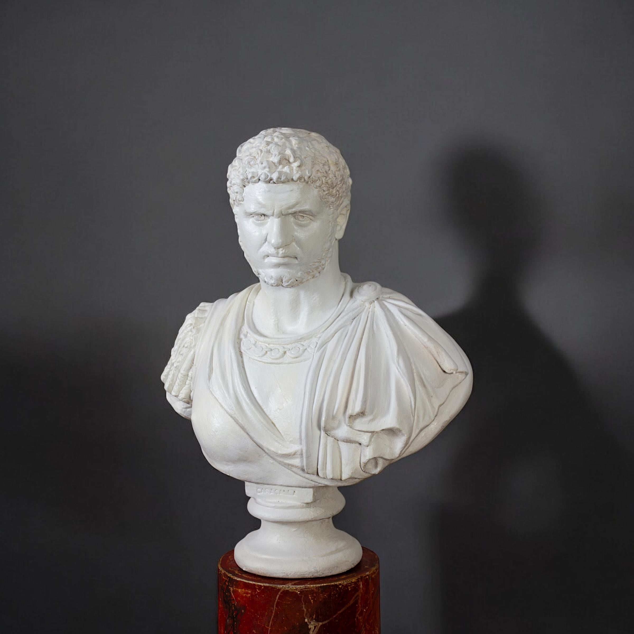 Pair of  Neoclassical  Terracotta  Bust of Emperor Caracalla and Cicero - Academic Sculpture by Unknown
