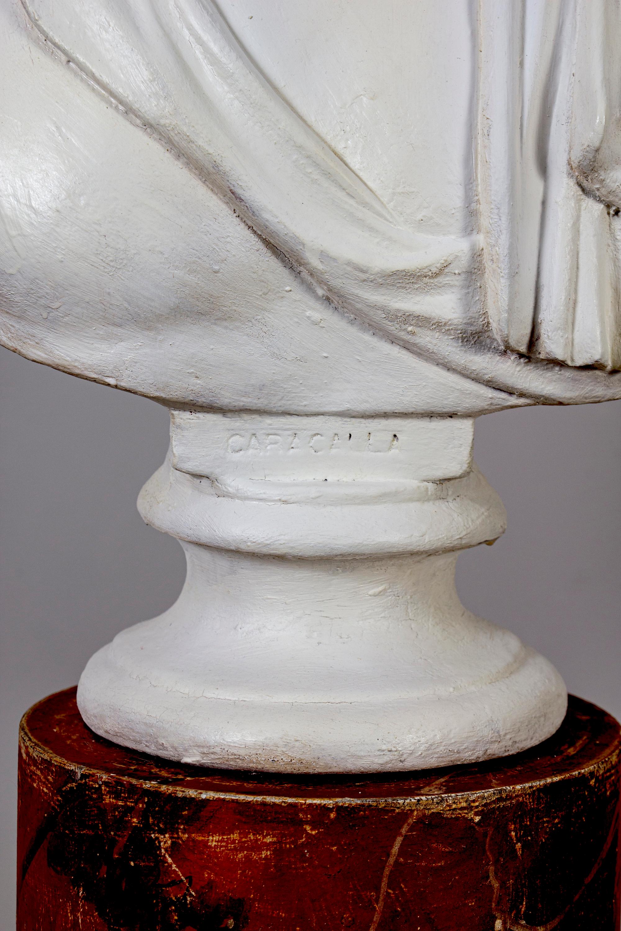 Pair of  Neoclassical  Terracotta  Bust of Emperor Caracalla and Cicero For Sale 4