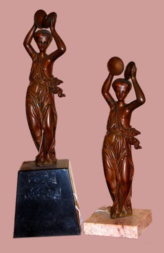 Pair of orientalist sculptures; bronze