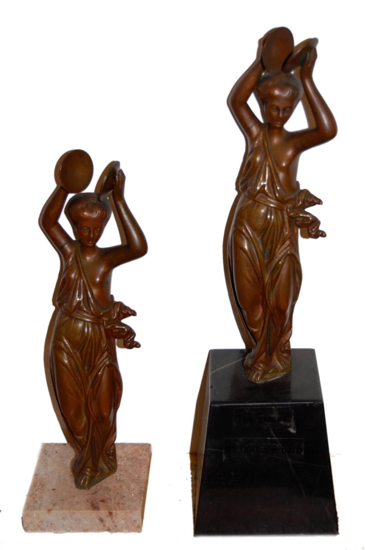Unknown Figurative Sculpture - Pair of orientalist sculptures; bronze