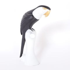 Pair of Royal Dux Porcelain Parrots