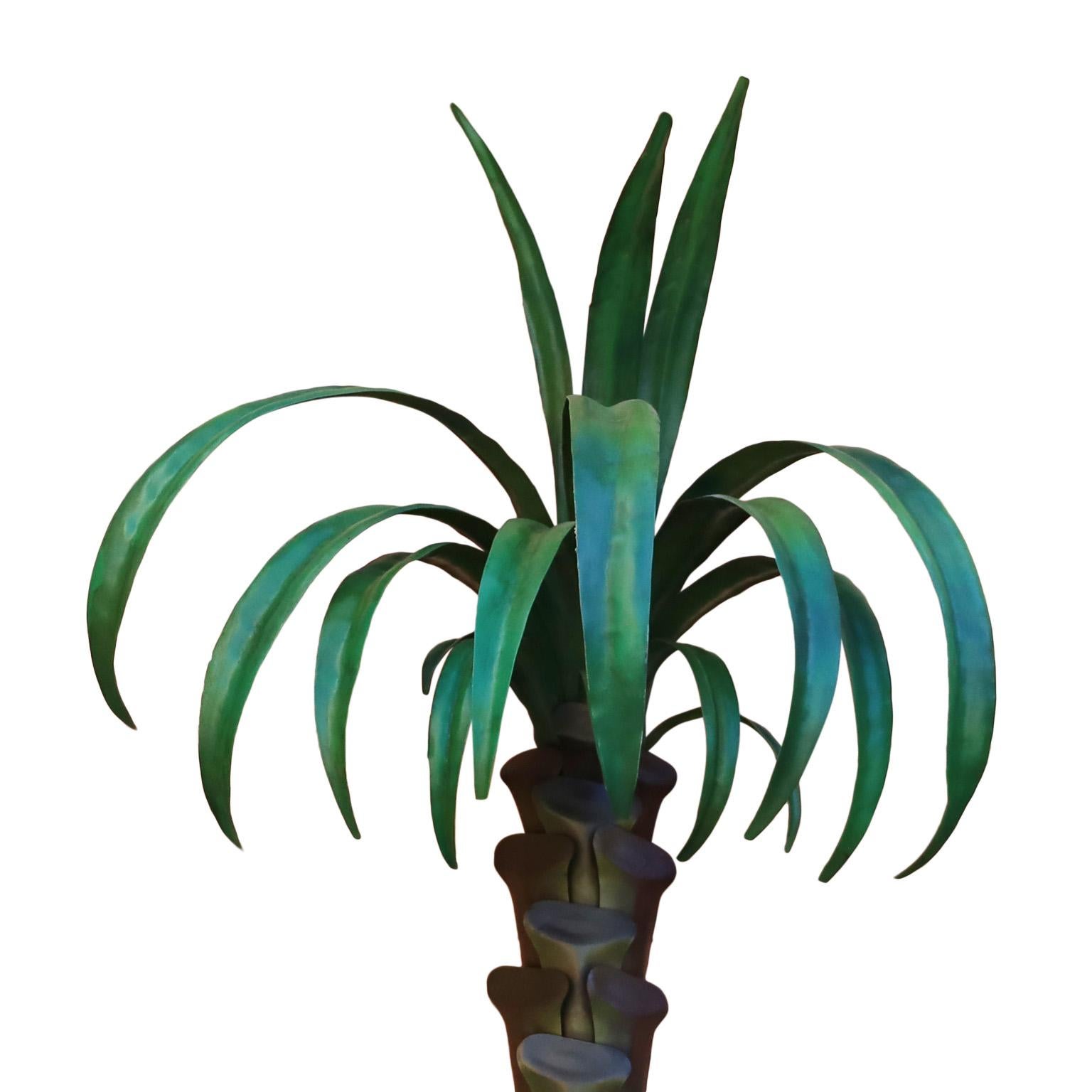 Pair of Tole Palm Tree Wall Mounted Sculptures For Sale 1