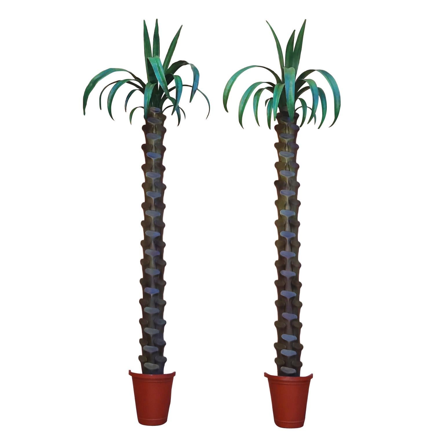 fake metal palm trees