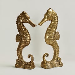 Pair of Vintage Art Deco Style Seahorse Sculptures or Figures