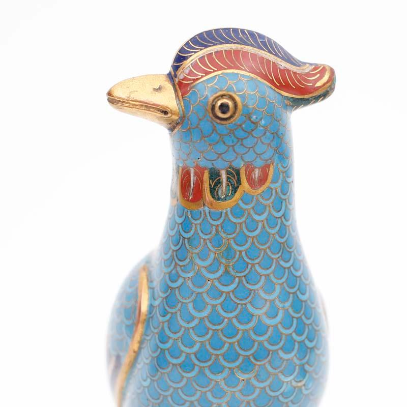 Pair of Vintage Chinese Cloisonné Birds For Sale 1