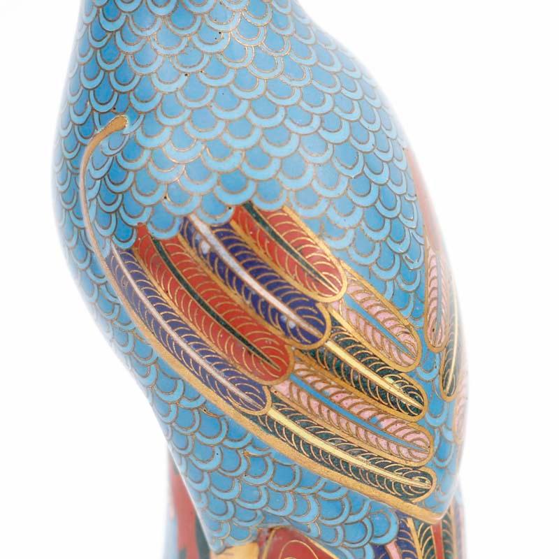 Pair of Vintage Chinese Cloisonné Birds For Sale 2