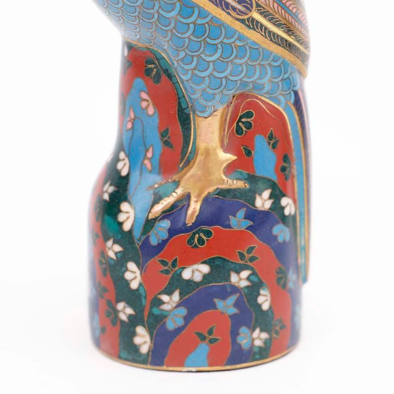 Pair of Vintage Chinese Cloisonné Birds For Sale 3