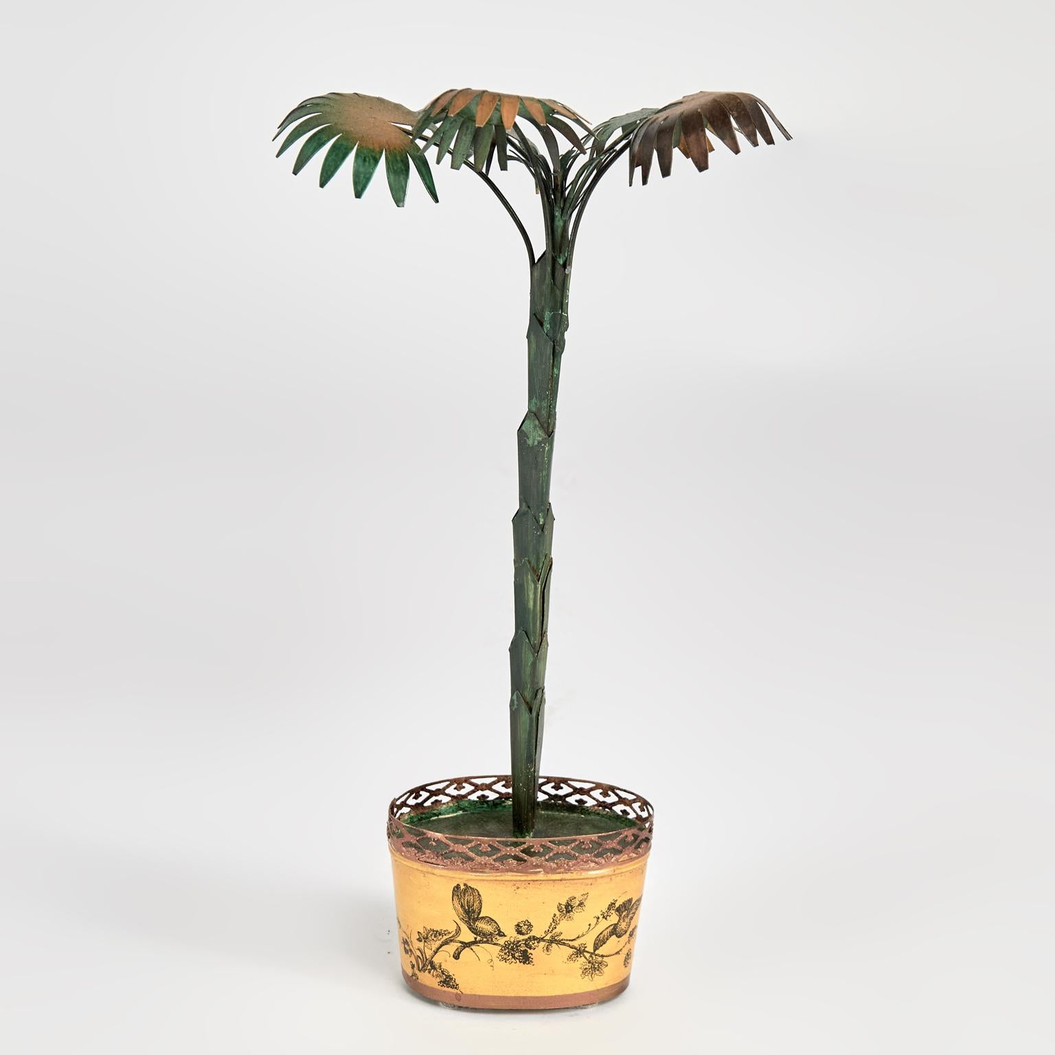 Pair of Vintage Neoclassic Italian Tole Palm Tree Garnitures or Sculptures For Sale 6
