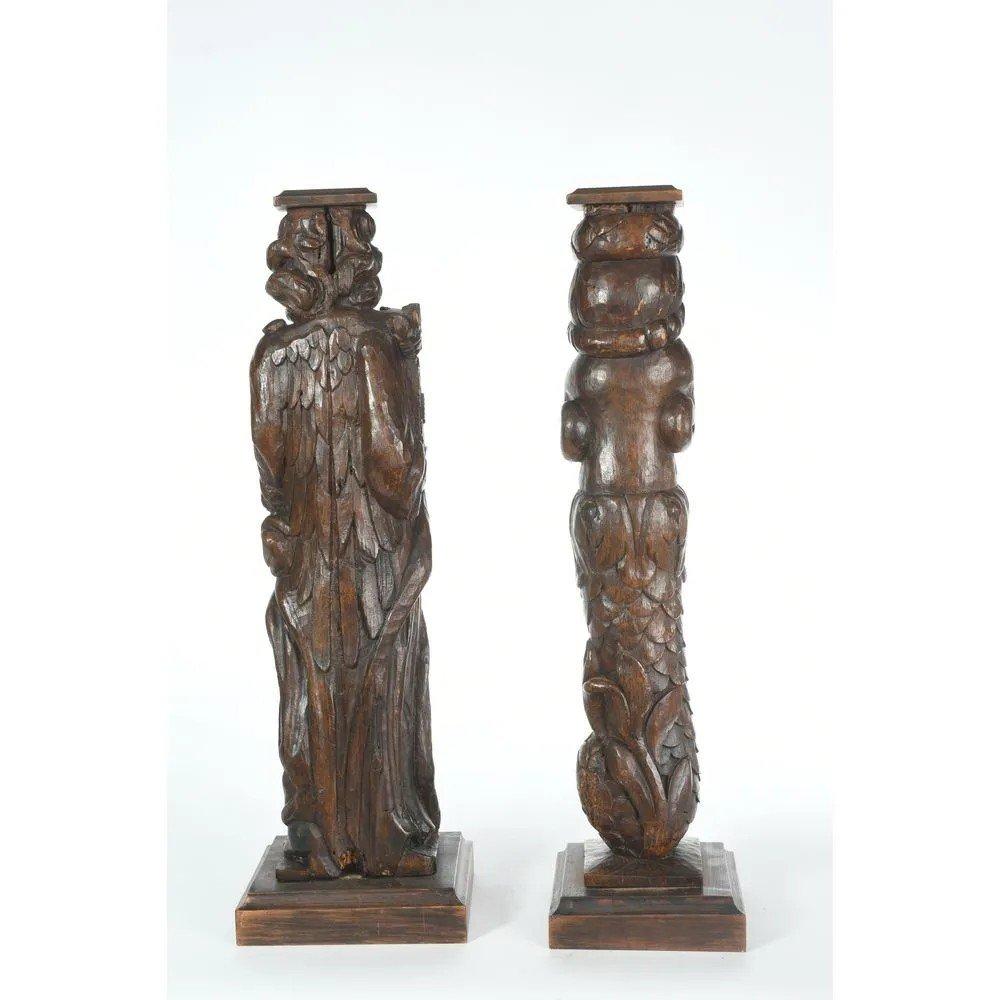Pair Of XVIIth Statues - Sculpture by Unknown
