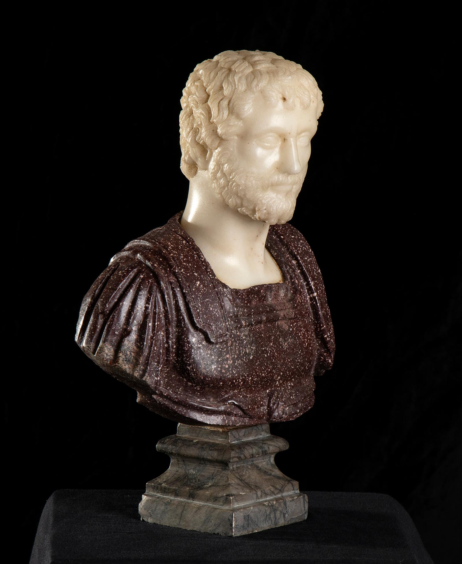 Pair Red Porphyry and White Marble Sculpture Busts Of Roman Emperors Grand Tour 2