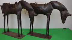 Pair x French Metal Horses