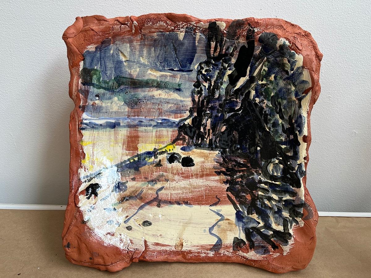 Paisley Cave Platter, Ceramic Sculpture by Daniel Duford, 2024