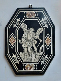 Panel en Scagliola Manifattura Carpigiana mediados del siglo XVII 'San Michele' (San Miguel)