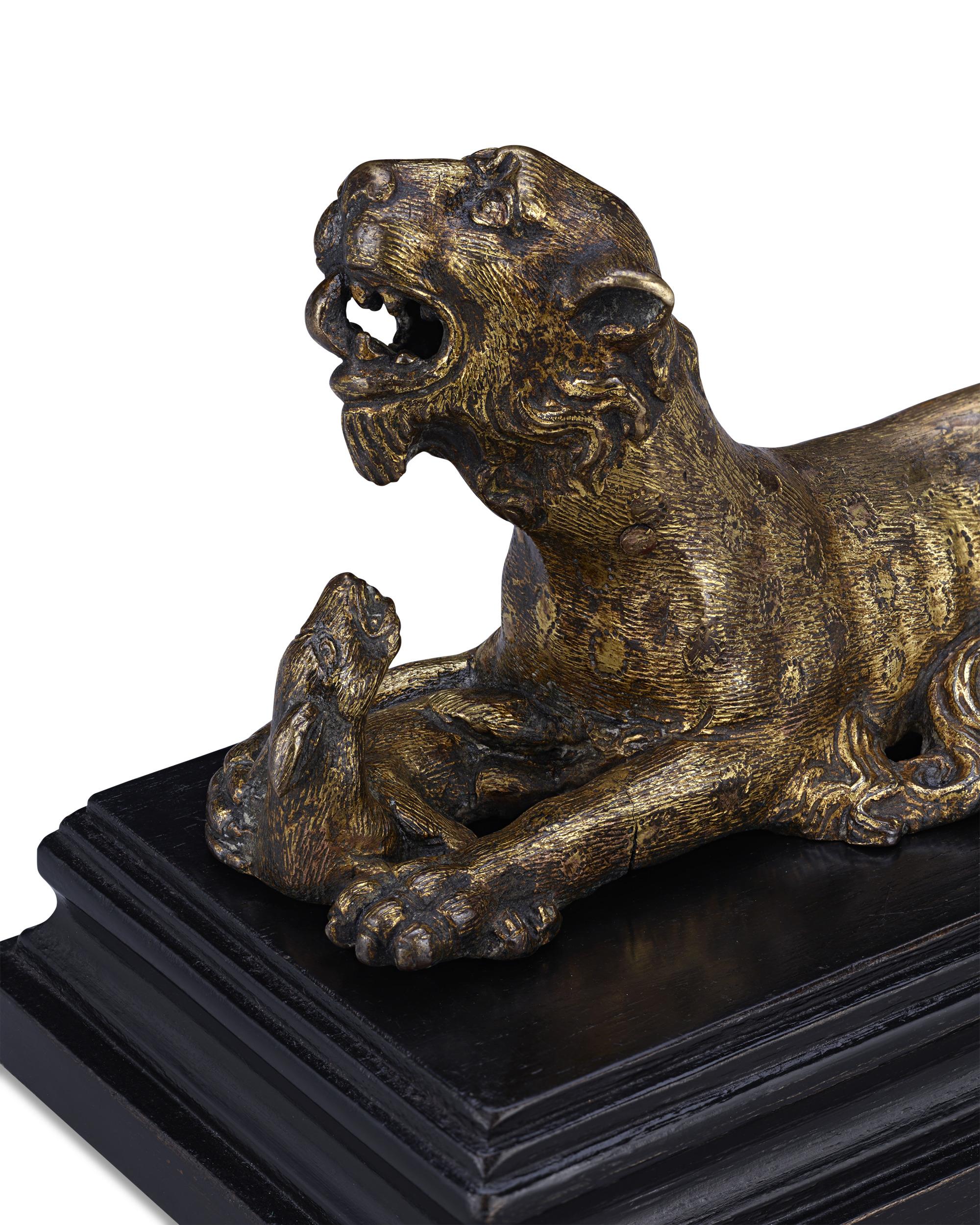 Panther and Hare Bronze Sculpture For Sale 1
