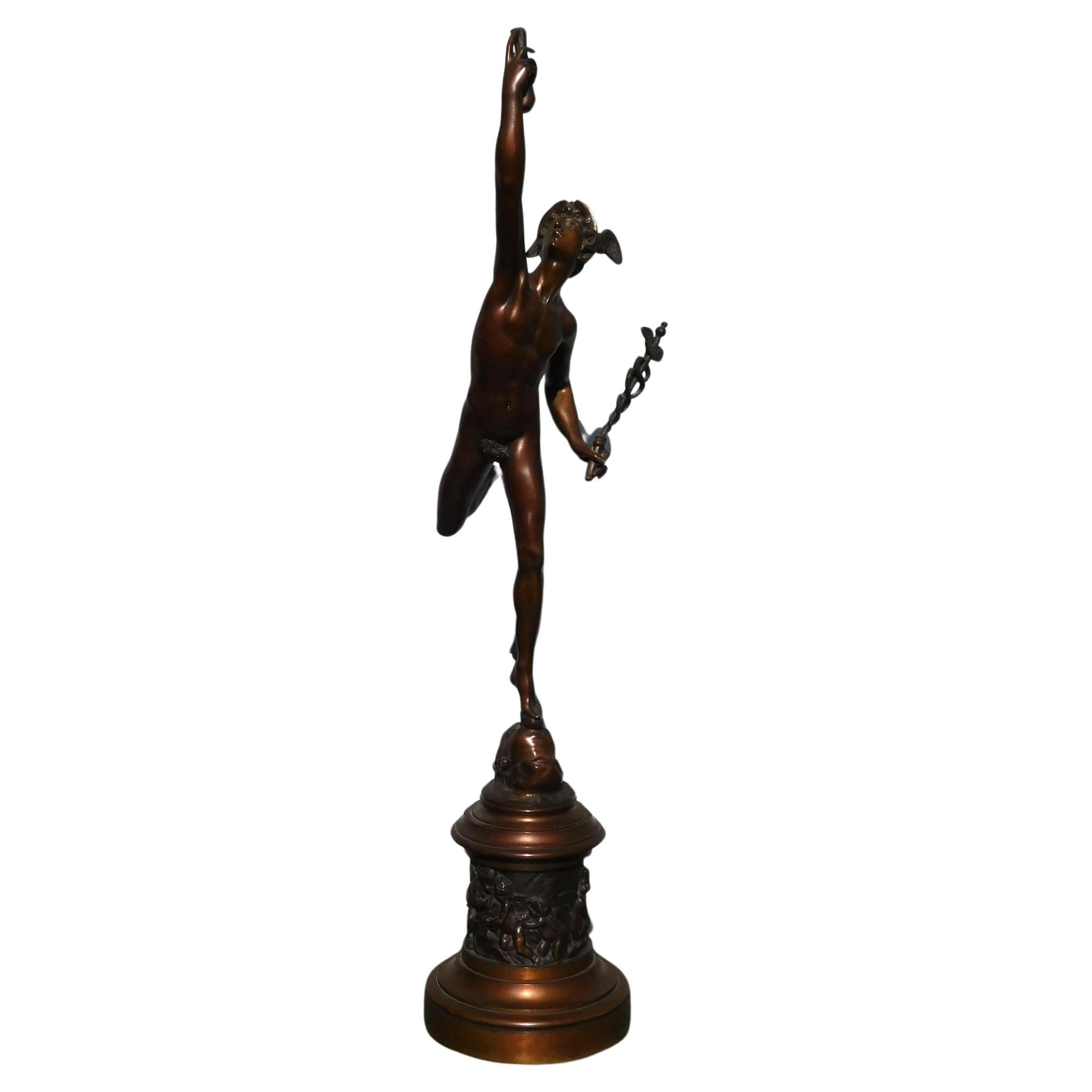 Figurative Sculpture di Unknown - P & A. Guerin, New York Mercurio di bronzo - XIX secolo