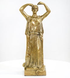 Scultura in bronzo di ballerina Peplophoros, Italia, circa inizio XX secolo