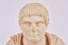 Buste de chef romain en marbre