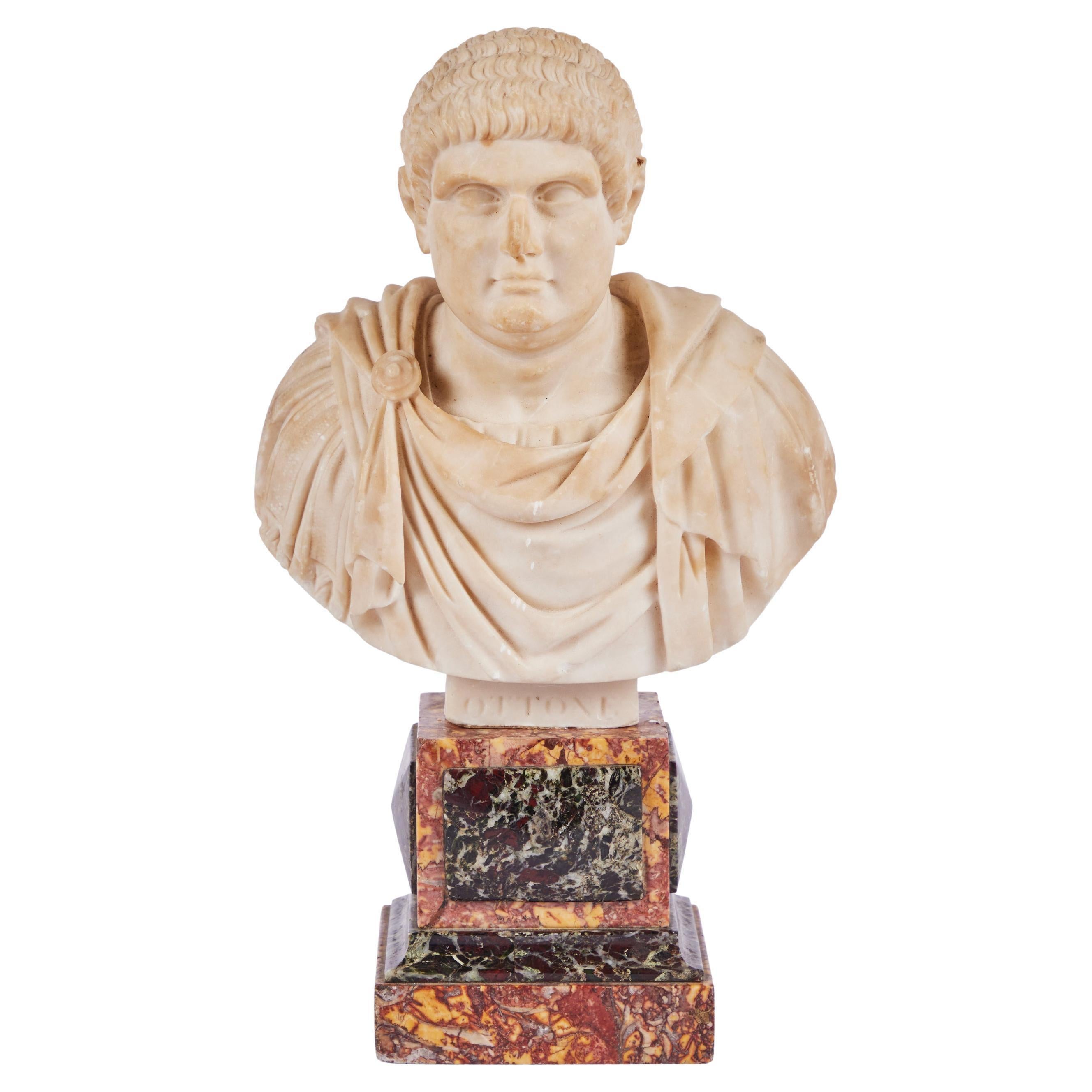 Marble Bust of Roman Leader - Sculpture by Unknown