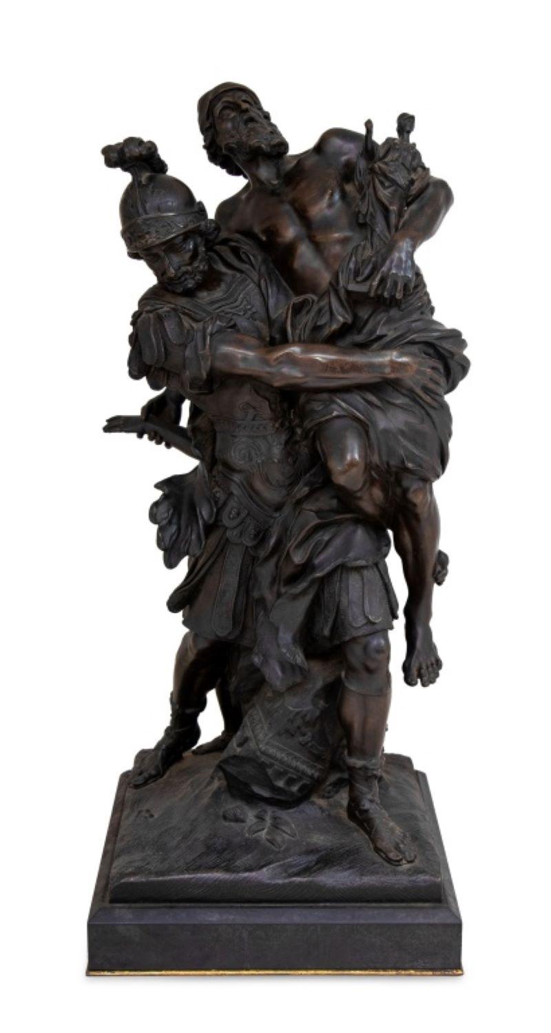 Unknown Figurative Sculpture - Pierre Lepautre "Aeneas Carrying Anchises" Bronze