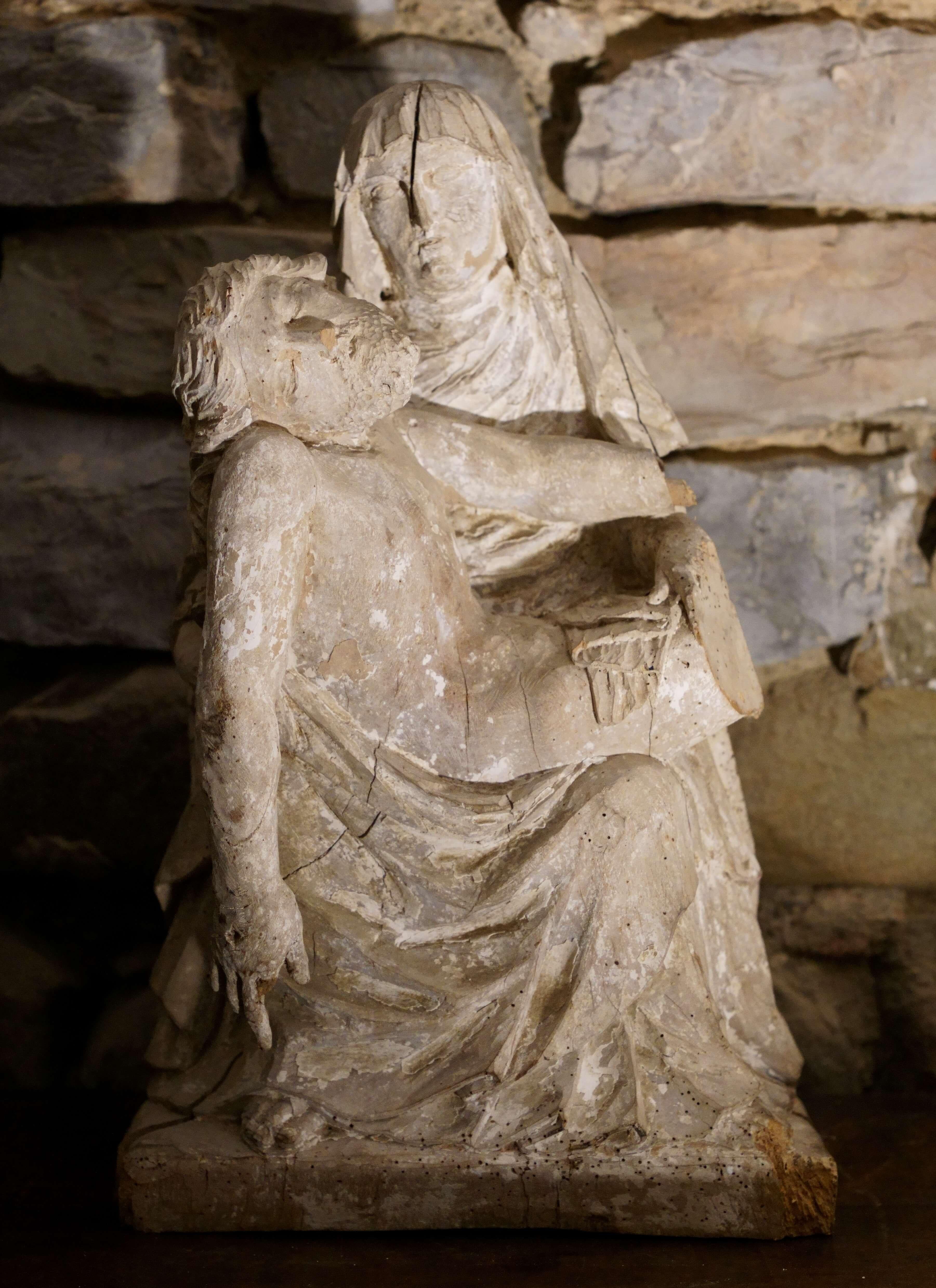 Piedad Escultura de madera de tilo Franco Borgoñón finales del siglo XV