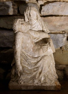 Piedad Escultura de madera de tilo Franco Borgoñón finales del siglo XV