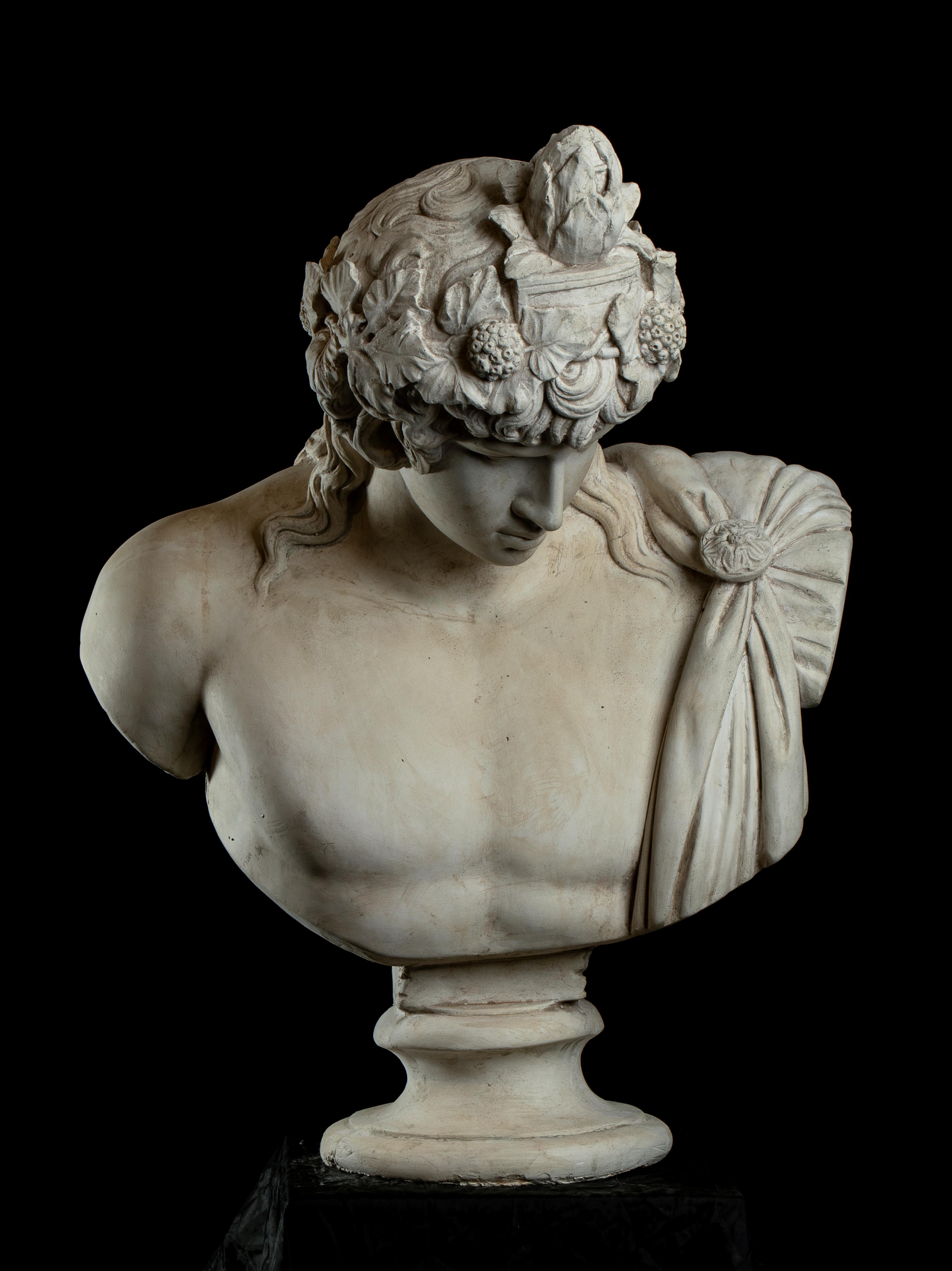 Plaster Figurative Academic Sculpture Bust of Dyonisus