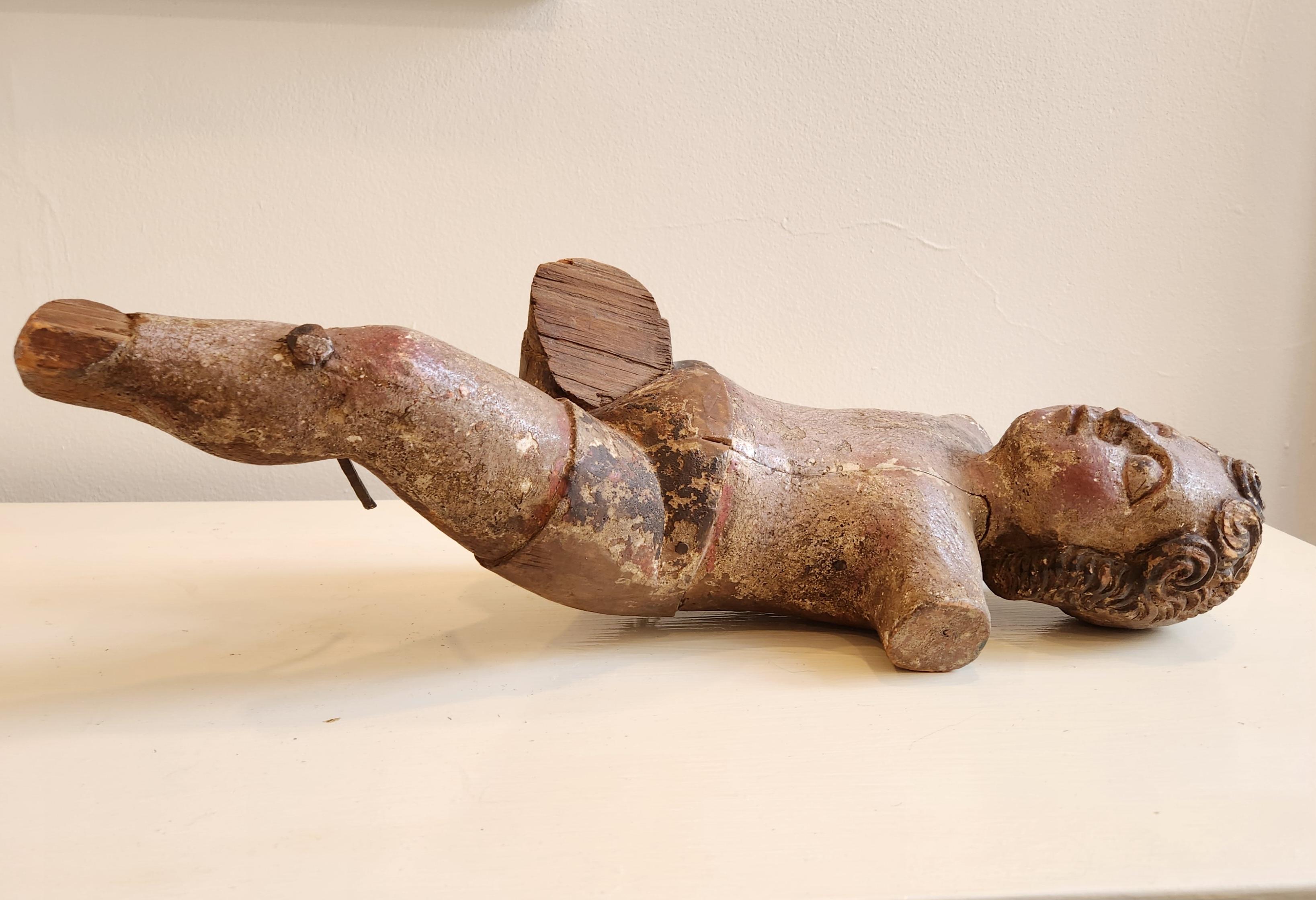 Polychrom geschnitzte mexikanische Skulptur – Kind Jesus im Angebot 4