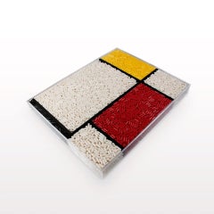 Pop art Mondrian pills red white yellow contemporary (wall hanging or lays flat)