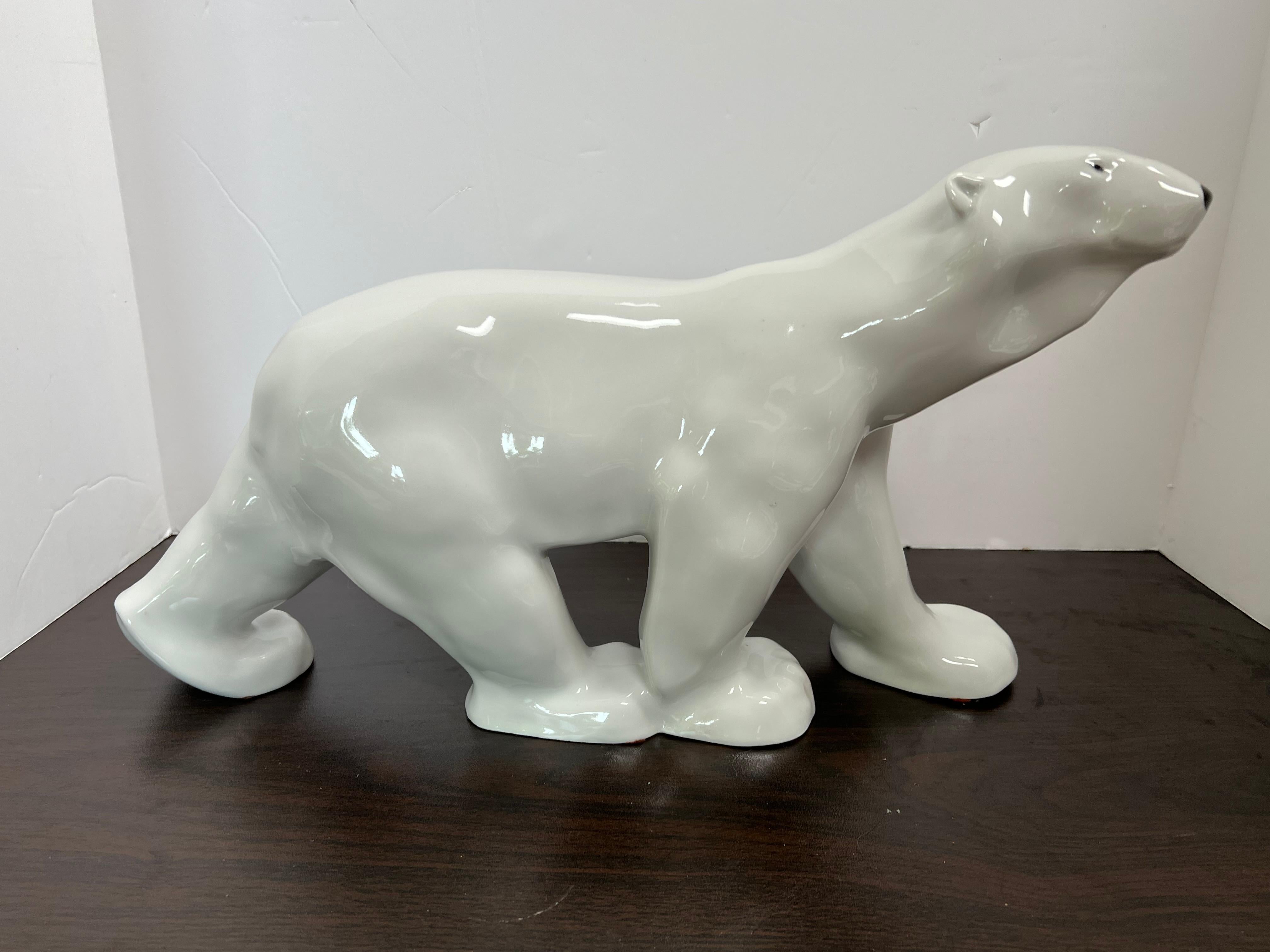 Porcelain Bear by Russian Lomonosov Imperial Factory  #2 - Sculpture by Unknown