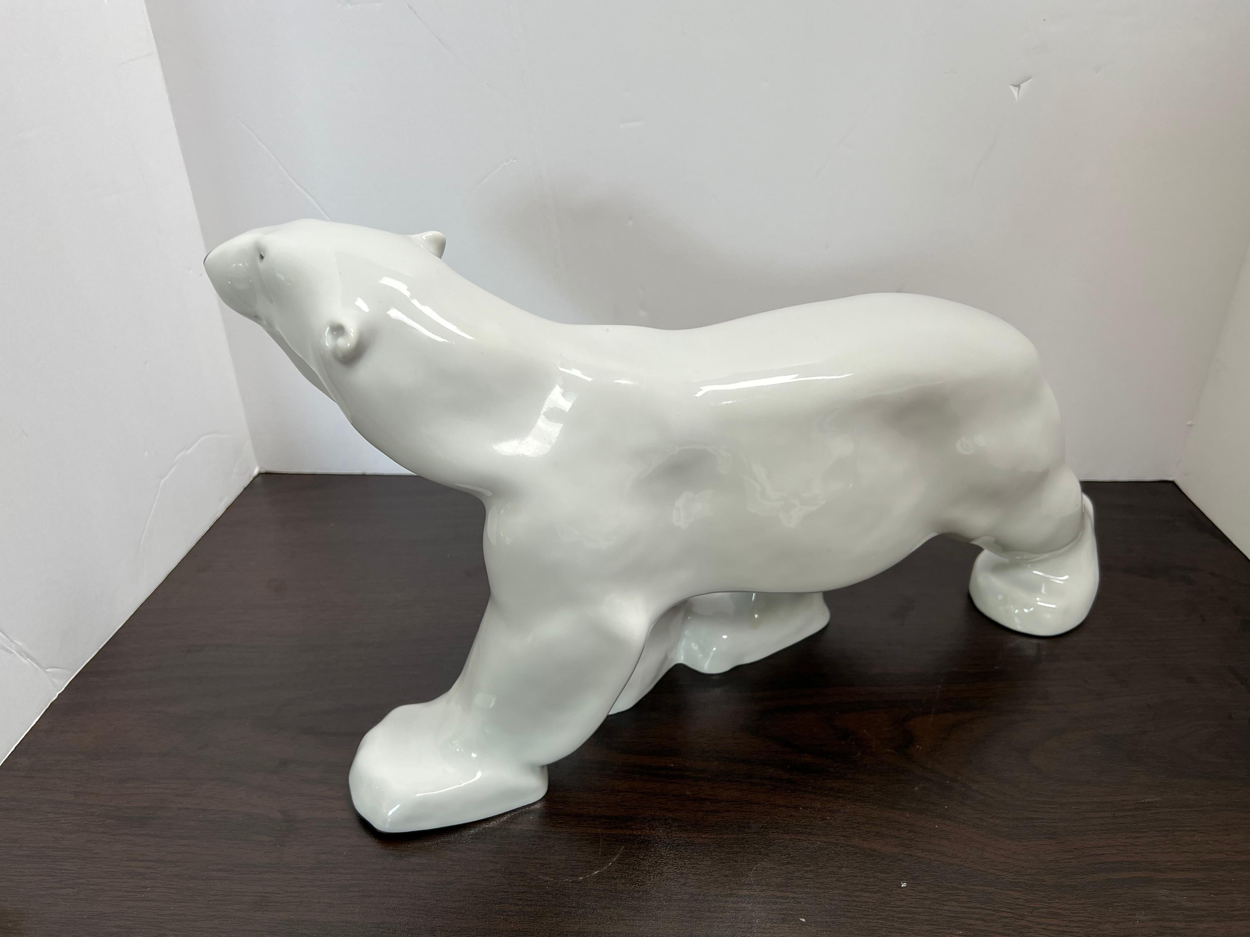 Porcelain Bear by Russian Lomonosov Imperial Factory  #2 - Contemporary Sculpture by Unknown