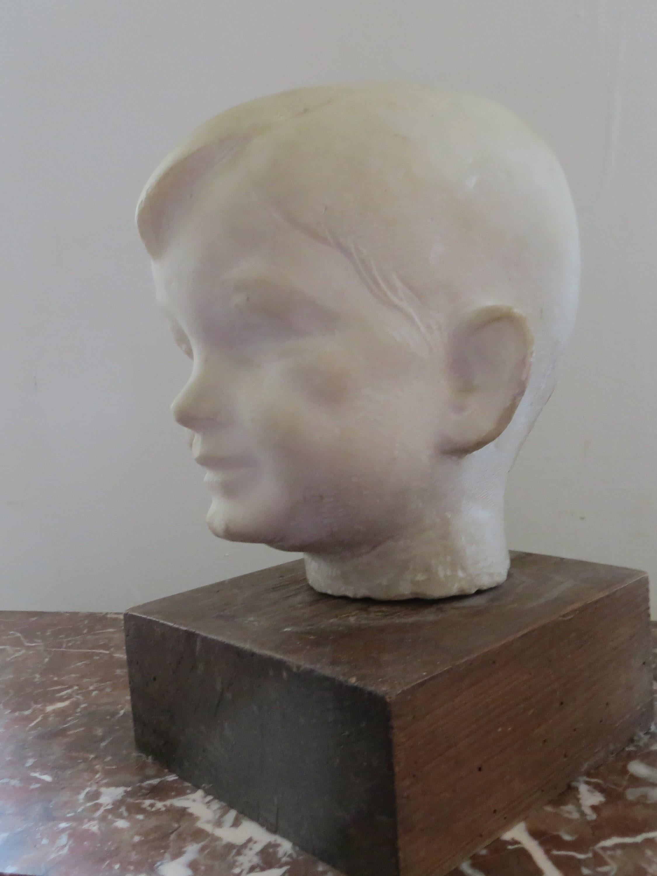  Portrait boy  - Sculpture by Unknown