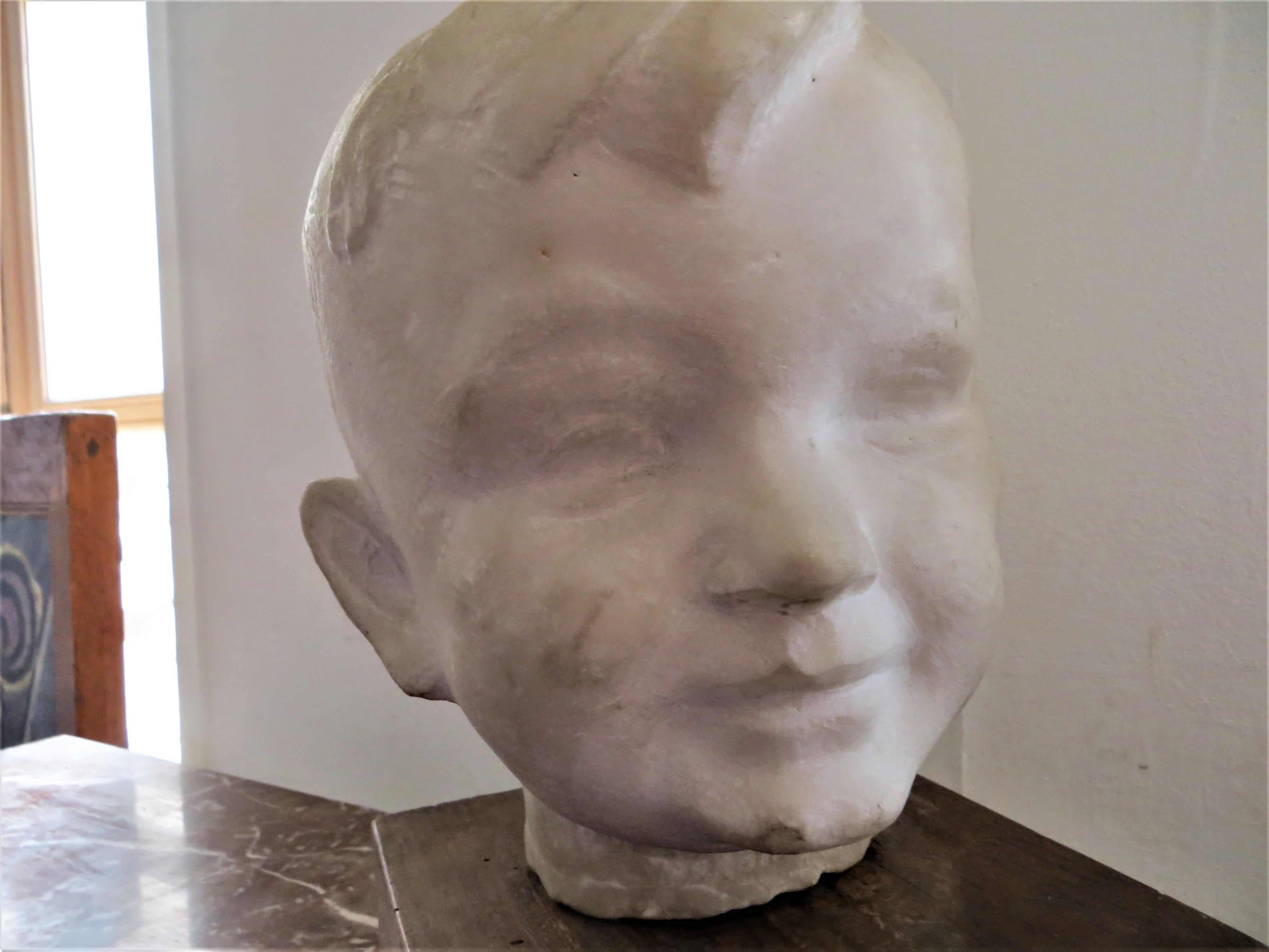  Portrait boy  - Modern Sculpture by Unknown
